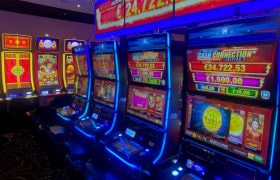 A Row of Gaming Machines in a Dutch Casino