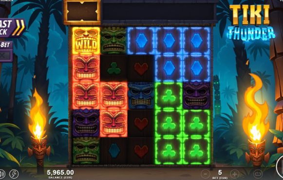 Screenshot from the New Tiki Thunder Slot by Slotmill