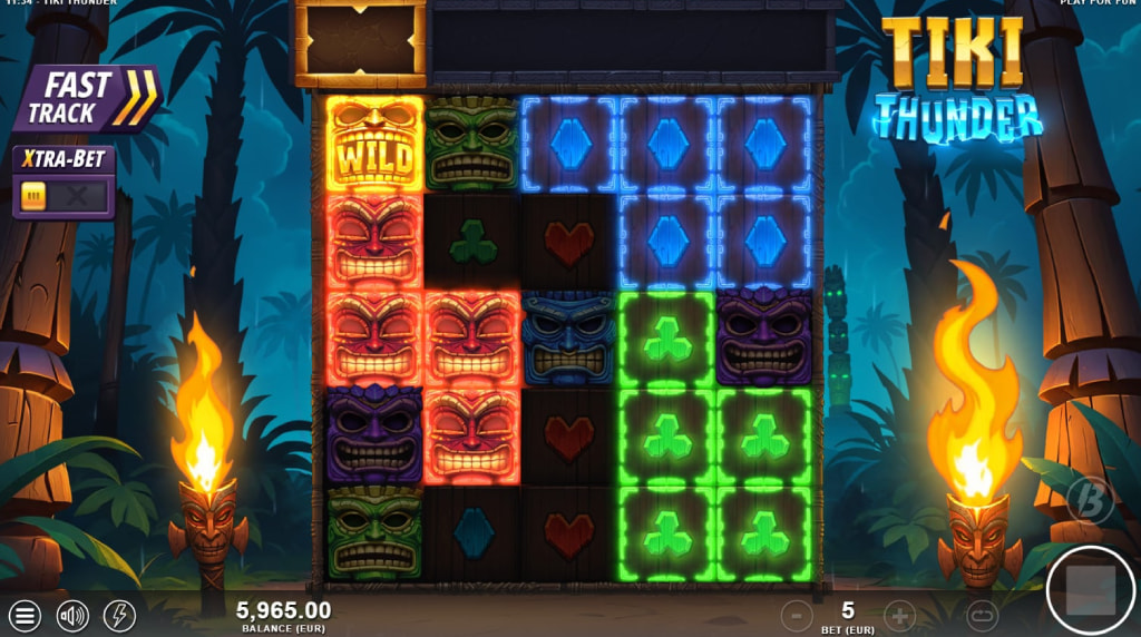 Screenshot from the New Tiki Thunder Slot by Slotmill