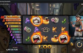 Screenshot from the New 12 Burning Baseballs Slot by Print Studios