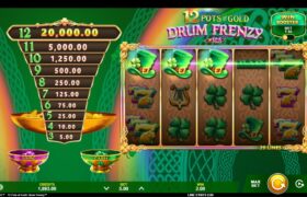 Screenshot from the New 12 Pots of Gold Drum Frenzy Slot by Gameburger