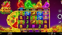 Screenshot from the New 4 Spicy Frenzy Slot by PearFiction Studios