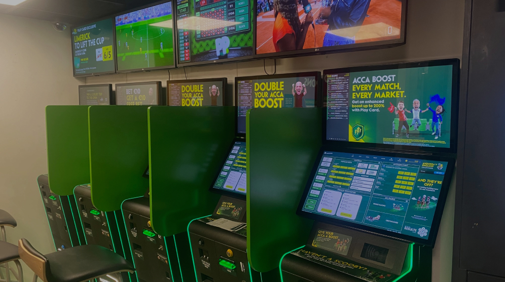 A Row of Betting Terminals Inside a Paddy Power Betting Shop
