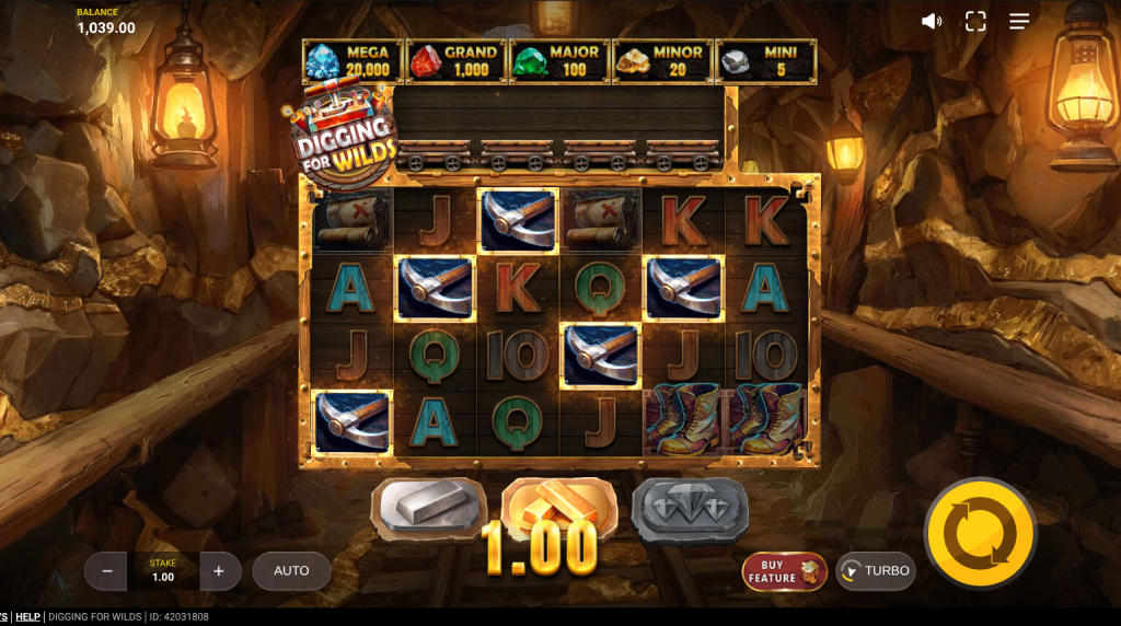 Screenshot from the New Digging for Wilds Slot by Red Tiger