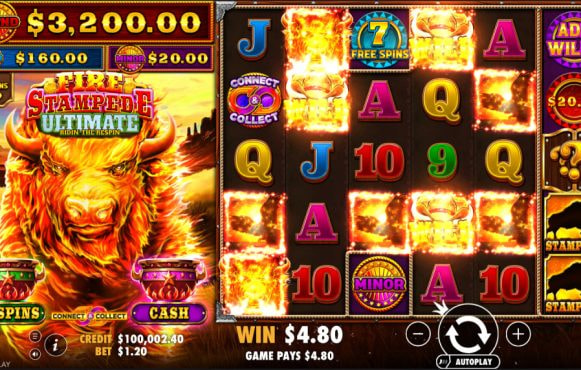 Screenshot from the New Fire Stampede Ultimate Slot by Pragmatic Play