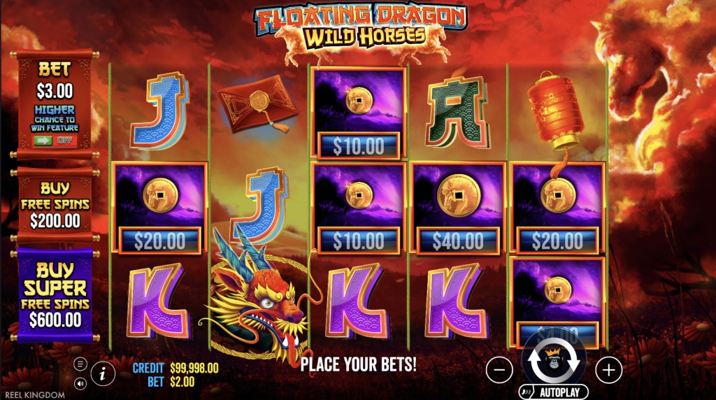 Skämbild av det nya spelet Floating Dragon Wild Horses från Pragmatic Play