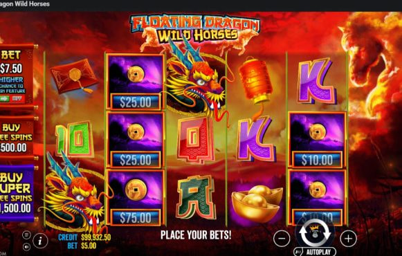 Screenshot from the New Floating Dragon Wild Horses Slot by Pragmatic Play