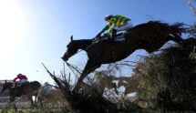I Am Maximus jumps The Chair Fence During the 2025 Grand National.