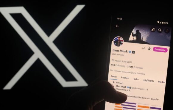 Elon Musk's X Account Is Displayed on a Smartphone.