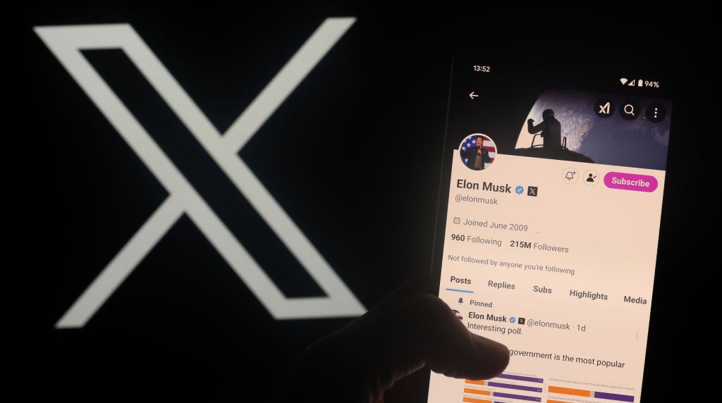 Elon Musk's X Account Is Displayed on a Smartphone.