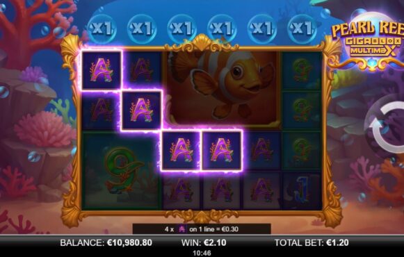 Screenshot from the New Pearl Reef Gigablox Multimax Slot by Reelplay