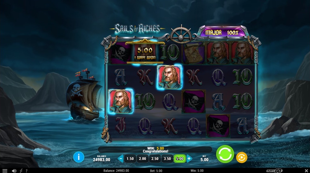 Screenshot from the New Sails of Riches Slot by Play'n GO