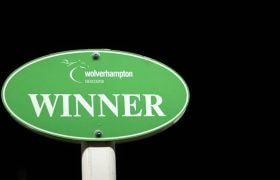 A Winner Post at Wolverhampton Racecourse