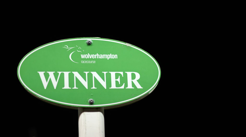 A Winner Post at Wolverhampton Racecourse