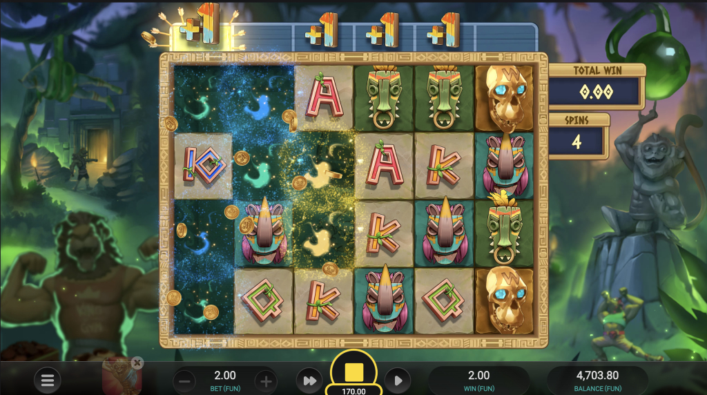 Skärmbild av Beast Gains bonusspel