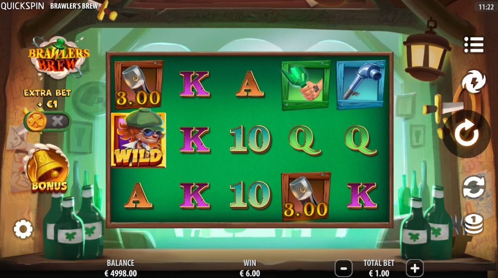 Screenshot from the New Brawlers Brew Slot by Quickspin