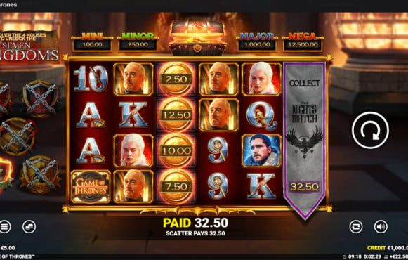 Screenshot from the New Game of Thrones Slot by Blueprint Gaming