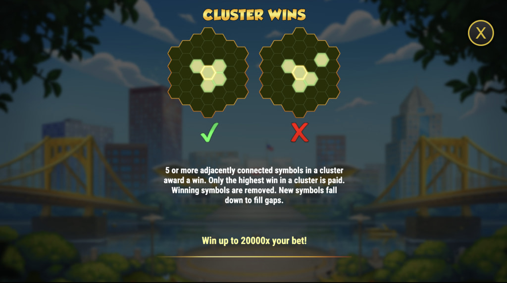 Skärmbild av vinsttabellen i Honey Rush Black and Yellow