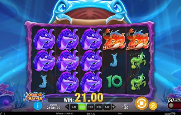 Screenshot from the New Manta Mayhem Slot by Play'n GO