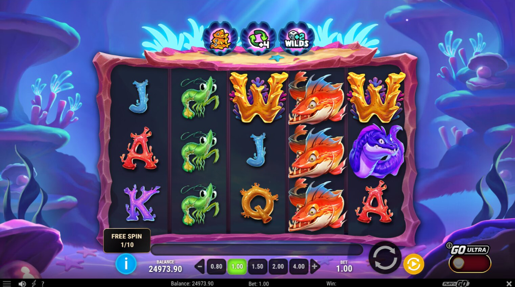Screenshot from the Free Spins Round of Manta Mayhem