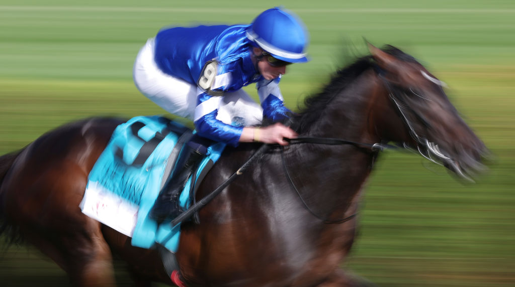 Measured Time and William Buick Seen Winning the 2024 Resorts World Casino Manhattan.