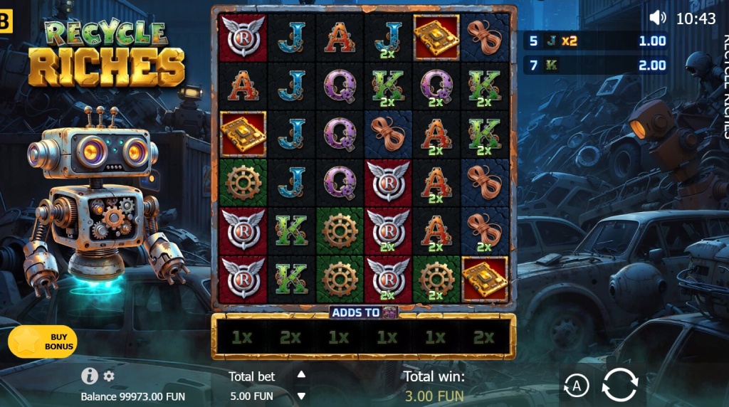 Screenshot from the New Recycle Riches Slot by BGaming