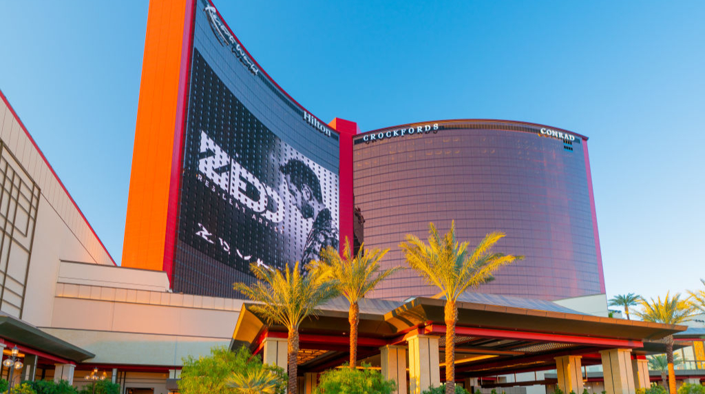 A General View of Resorts World Las Vegas Hotel and Casino.