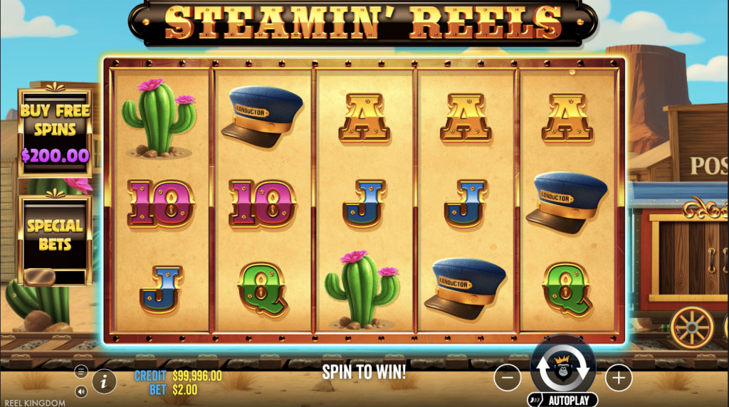 Skärmbild av det nya spelet Steamin’ Reels från Pragmatic Play