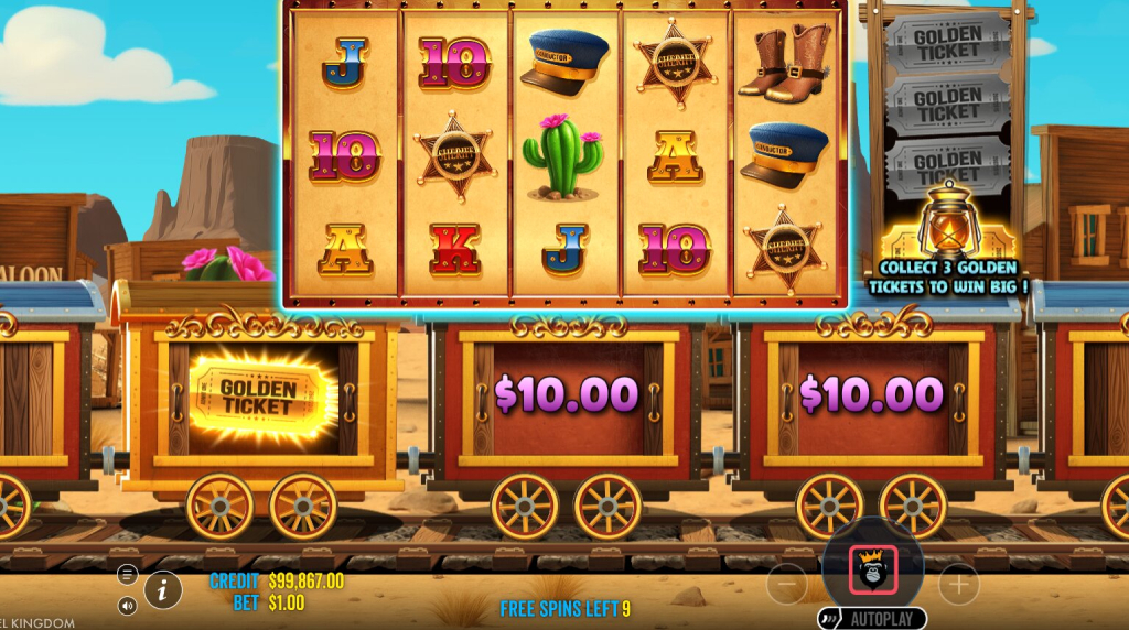 Screenshot from the Free Spins Feature of Steamin' Reels