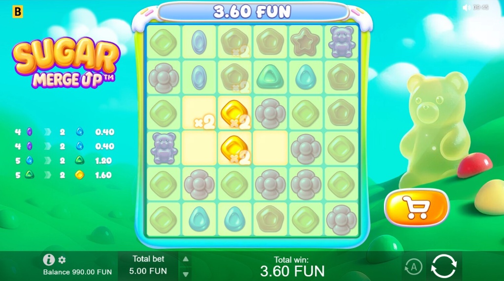 Screenshot from the New Sugar Merge Up Slot by BGaming