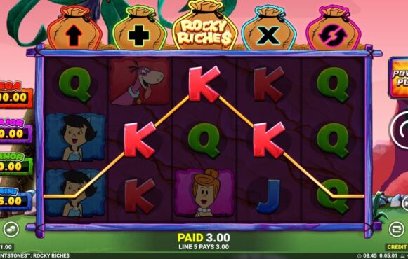 Screenshot from the New the Flintstones Rocky Riches Slot by Blueprint Gaming