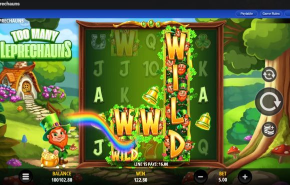 Screenshot from the New Too Many Leprechauns Slot by IGT