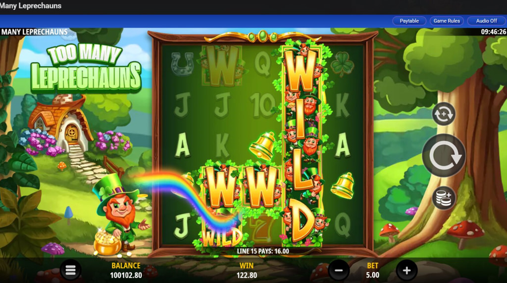 Screenshot from the New Too Many Leprechauns Slot by IGT