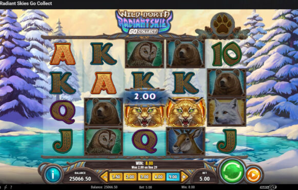 Screenshot from the New Wild North Radiant Skies Go Collect Slot by Play'n GO