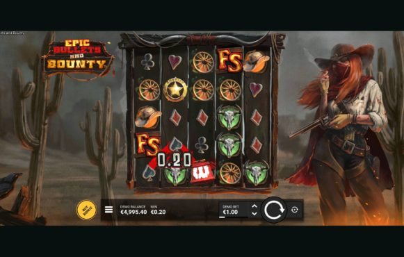 Screenshot from the New Epic Bullets and Bounty Slot by Hacksaw Gaming