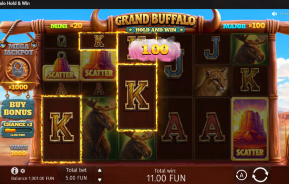Screenshot from the New Grand Buffalo Hold and Win Slot by BGaming