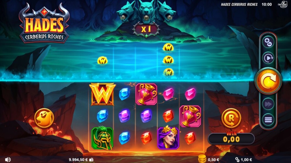 Screenshot from the New Hades Cerberus Riches Slot by Fantasma Games
