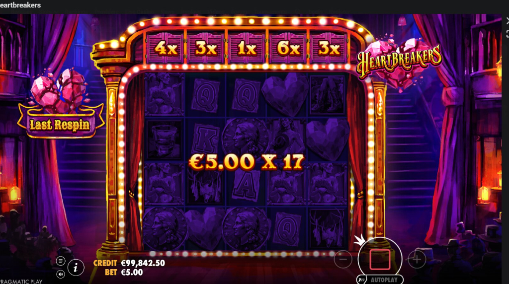 Screenshot from the Respins Round of Heartbreakers