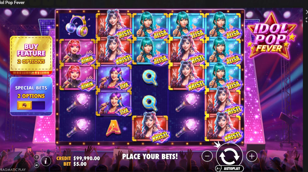 Screenshot from the New Idol Pop Fever Slot by Pragmatic Play