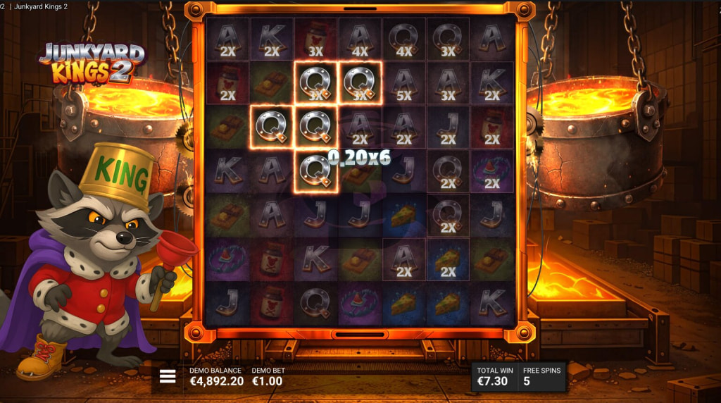 Screenshot from the Junkyard Jive Free Spins Round of Junkyard Kings 2