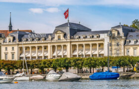 Lake Lucerne, Switzerland, with Its Casino in Full View