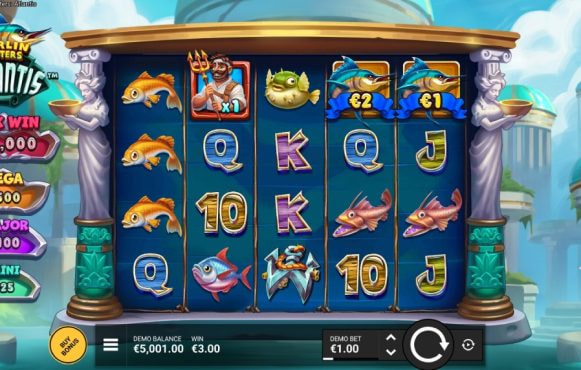 Screenshot from the New Marlin Masters Atlantis Slot by Hacksaw Gaming