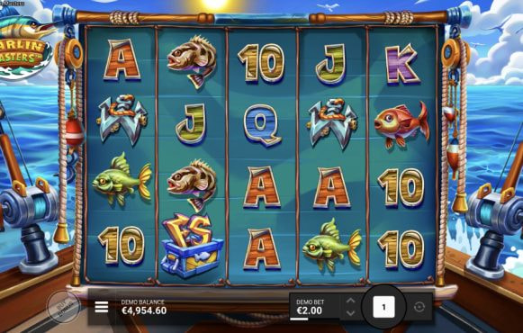 Skärmbild av det nya spelet Marlin Masters från Hacksaw Gaming.