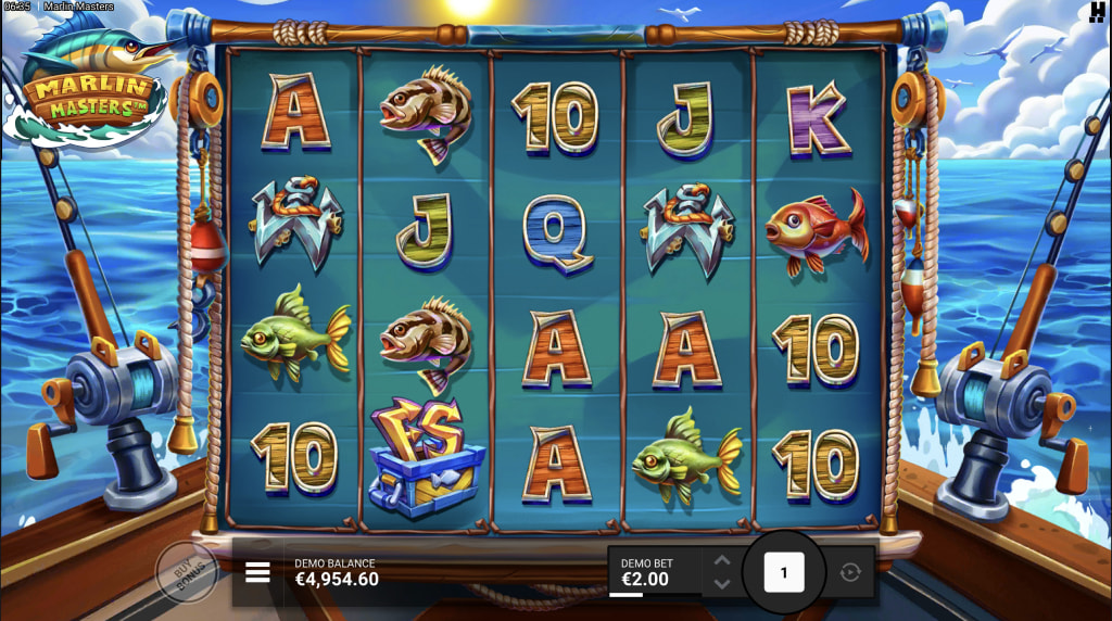 Skärmbild av det nya spelet Marlin Masters från Hacksaw Gaming.