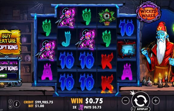 Screenshot from the New Mr Null's Wicked Wares Slot by Pragmatic Play