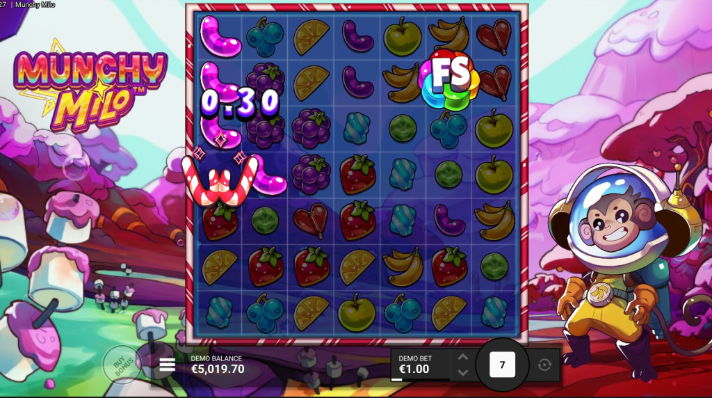 Screenshot from the New Munchy Milo Slot by Hacksaw Gaming