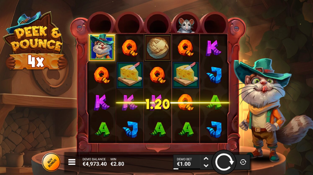 Screenshot from the New Peek & Pounce Slot by NowNow Gaming