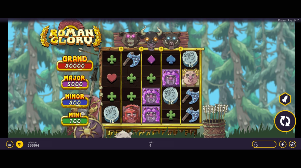 Screenshot from the New Roman Glory Slot by Peter & Sons