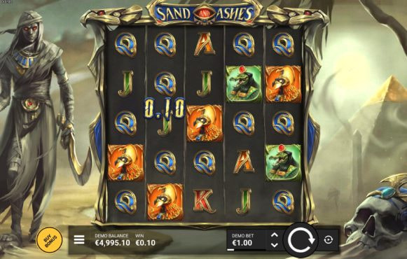 Screenshot from the New Sand and Ashes Slot by Hacksaw Gaming