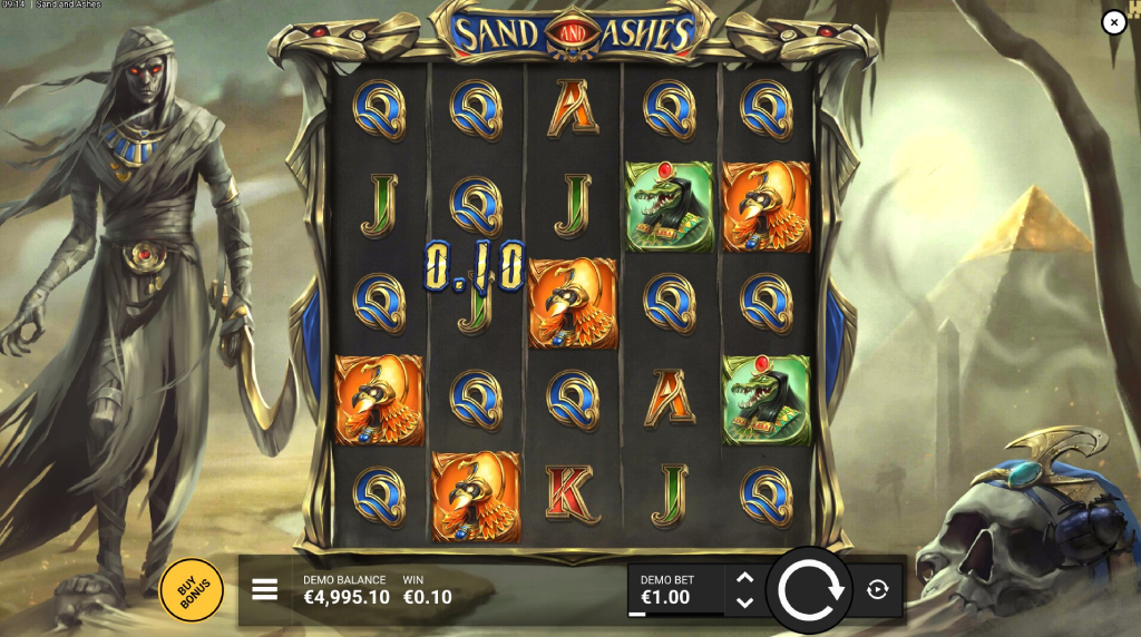 Screenshot from the New Sand and Ashes Slot by Hacksaw Gaming